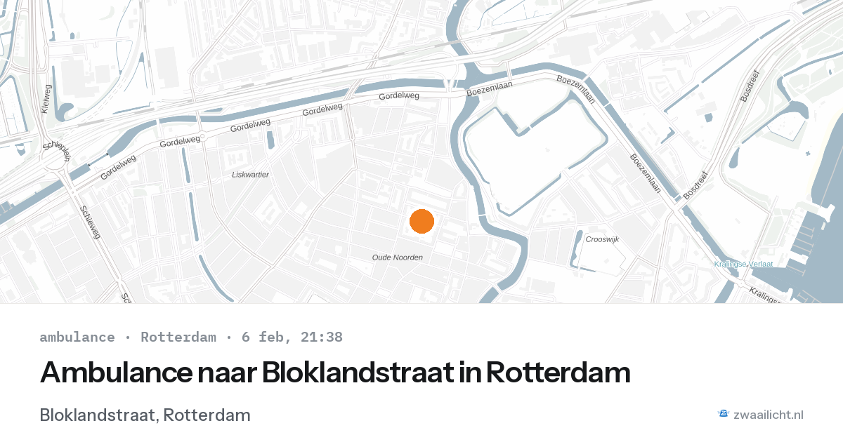 Ambulance naar Bloklandstraat in Rotterdam — 6 feb 2026