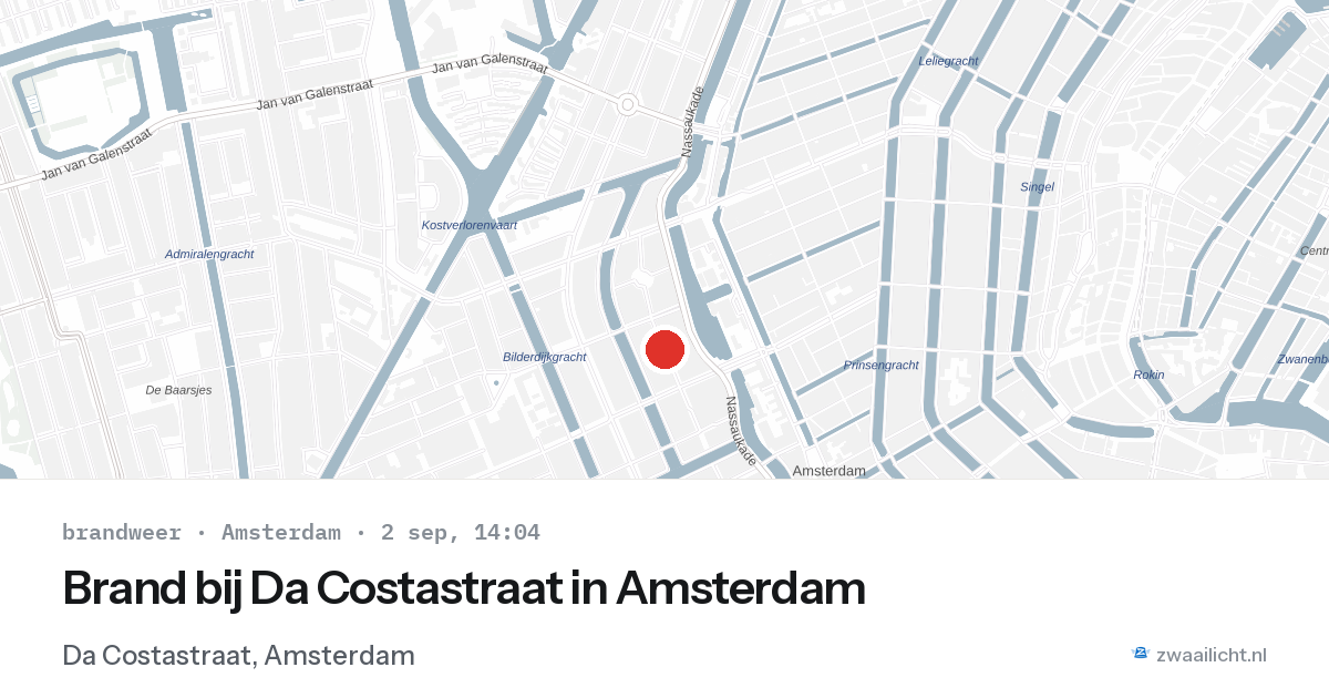 Brand bij Da Costastraat in Amsterdam — 2 sep 2026