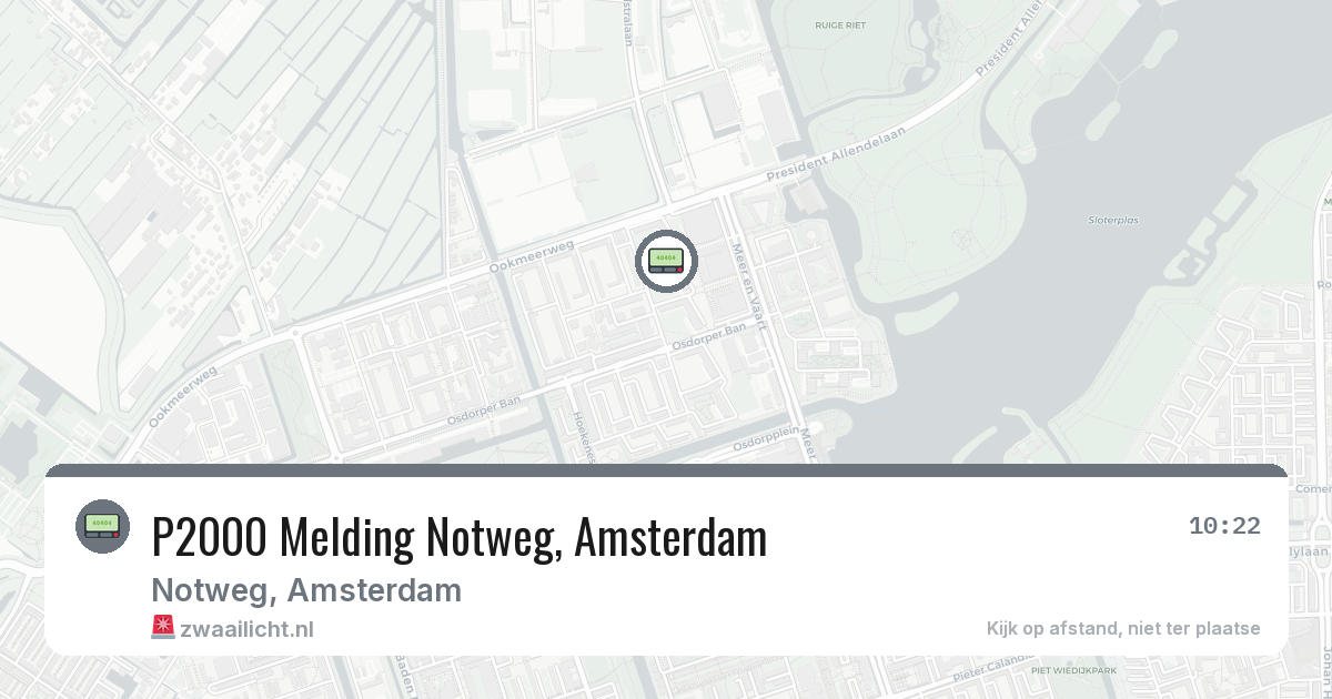 P2000 Melding Notweg, Amsterdam — 30 jan 2026
