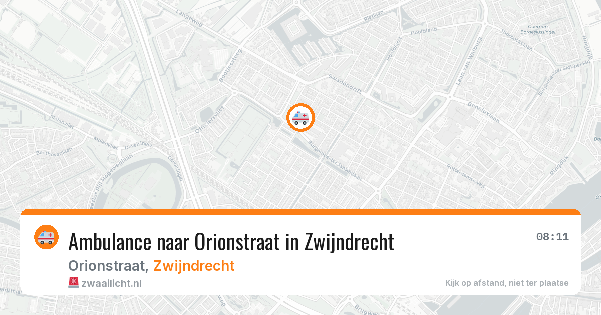 Ambulance naar Orionstraat in Zwijndrecht — 1 aug 2026