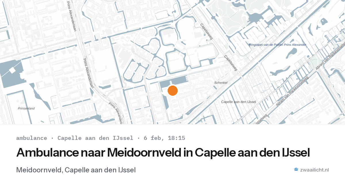 Ambulance naar Meidoornveld in Capelle aan den IJssel — 6 feb 2026