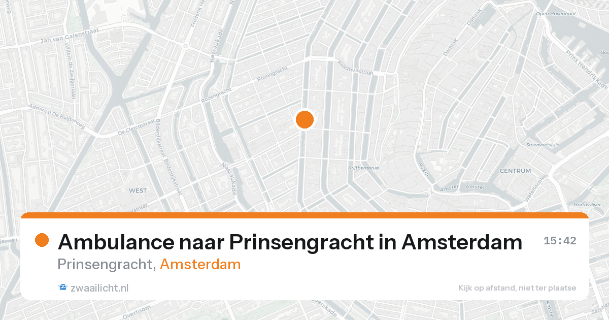 Ambulance naar Prinsengracht in Amsterdam — 20 aug 2026
