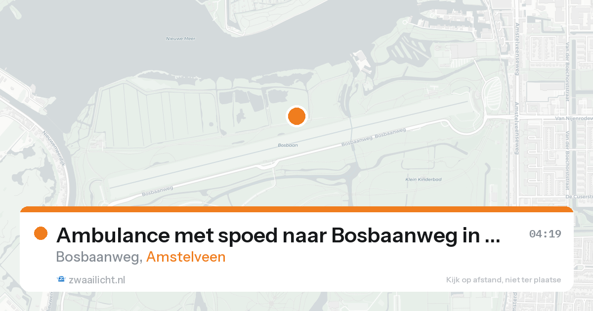 Ambulance met spoed naar Bosbaanweg in Amstelveen — 16 aug 2026