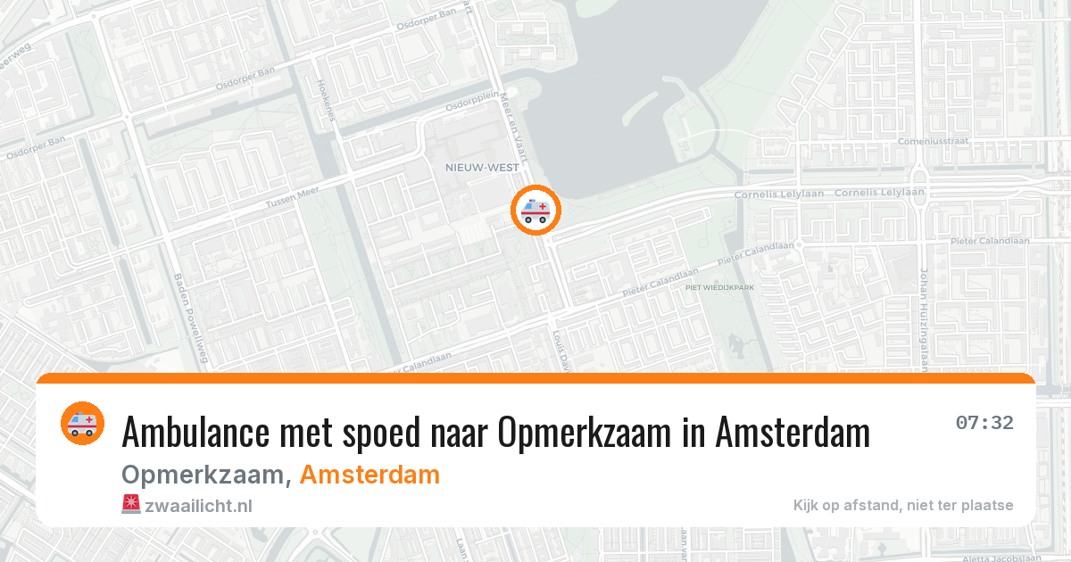 Ambulance met spoed naar Opmerkzaam in Amsterdam — 18 mei 2026