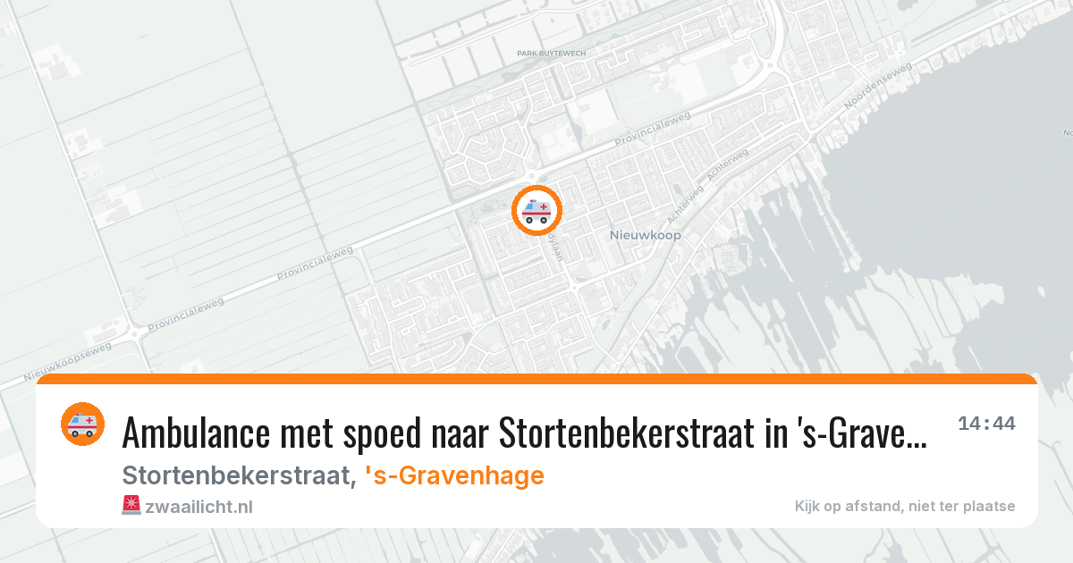 Ambulance met spoed naar Stortenbekerstraat in 's-Gravenhage — 12 mrt 2026