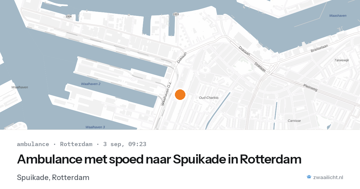 Ambulance met spoed naar Spuikade in Rotterdam — 3 sep 2026