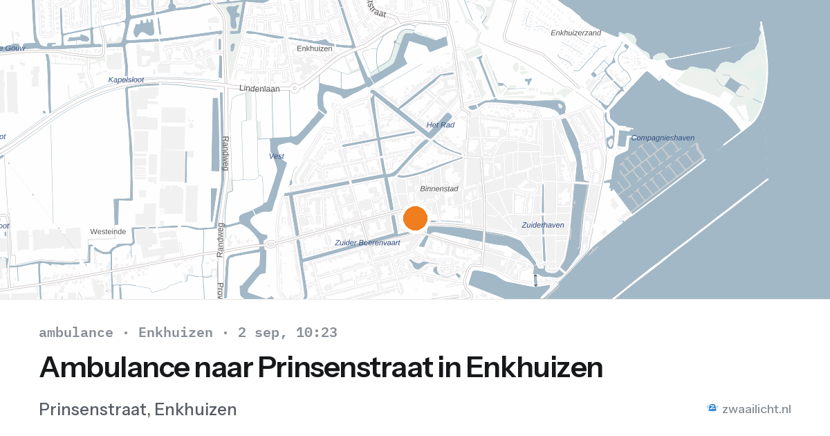 Ambulance naar Prinsenstraat in Enkhuizen — 2 sep 2026