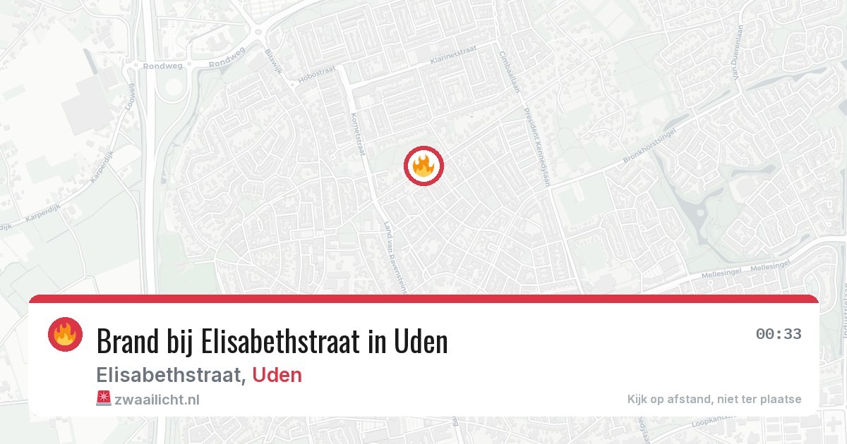 Brand bij Elisabethstraat in Uden — 21 mrt 2026