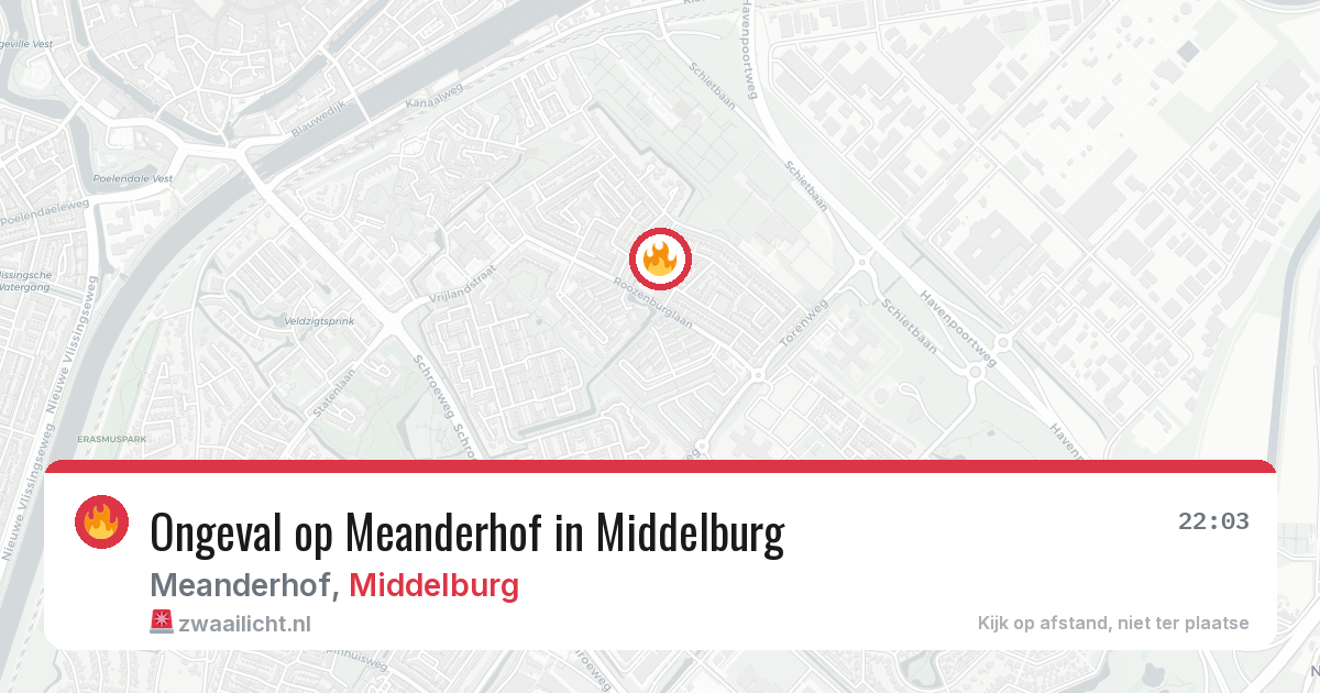 Ongeval op Meanderhof in Middelburg — 14 aug 2026