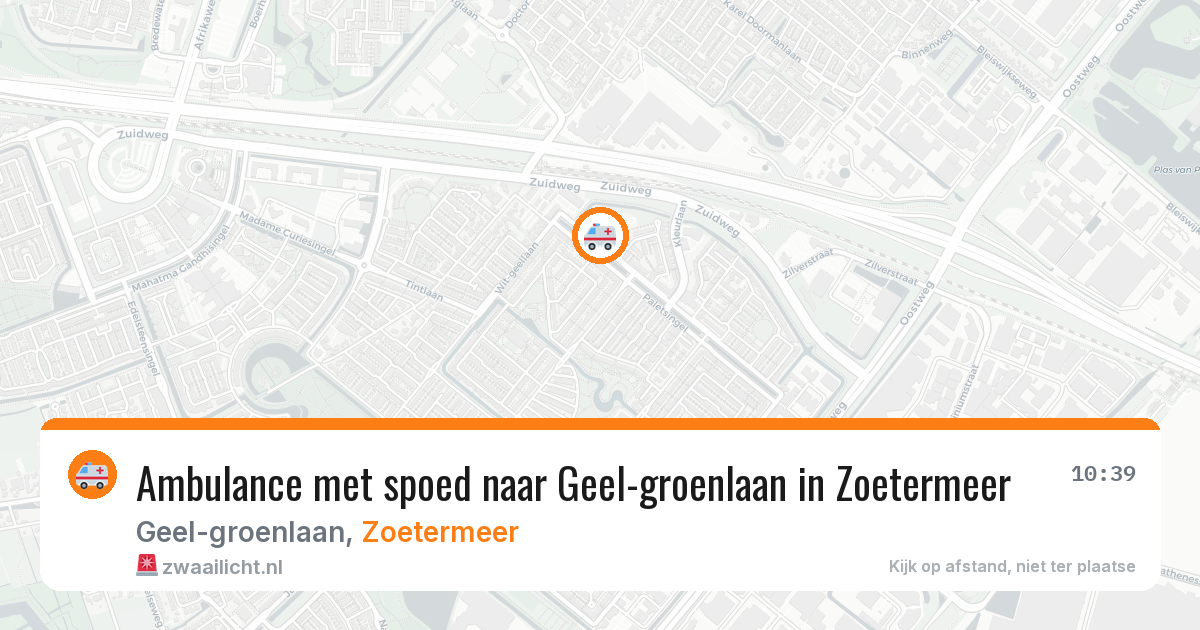 Ambulance met spoed naar Geel-groenlaan in Zoetermeer — 27 jun 2026