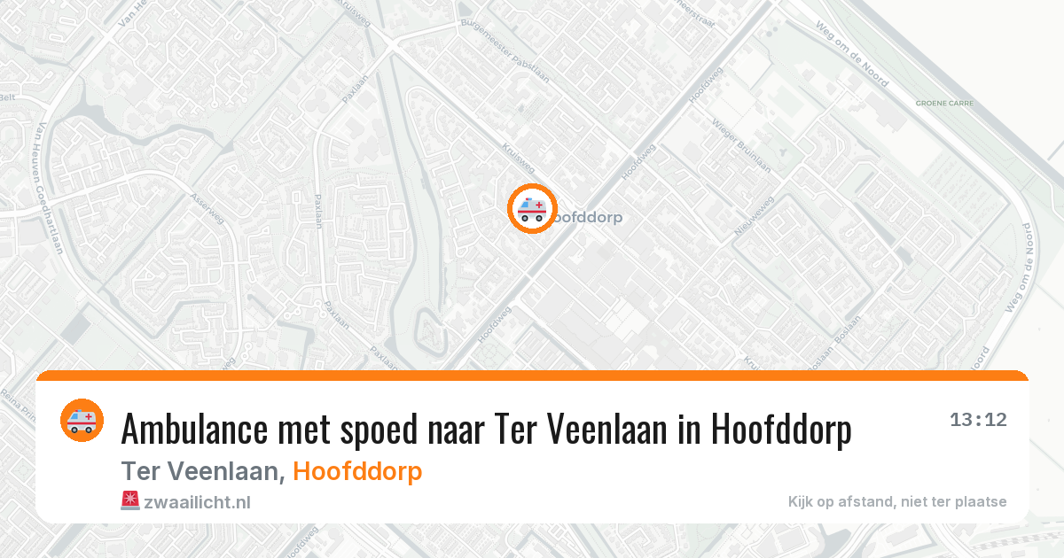Ambulance met spoed naar Ter Veenlaan in Hoofddorp — 9 apr 2026