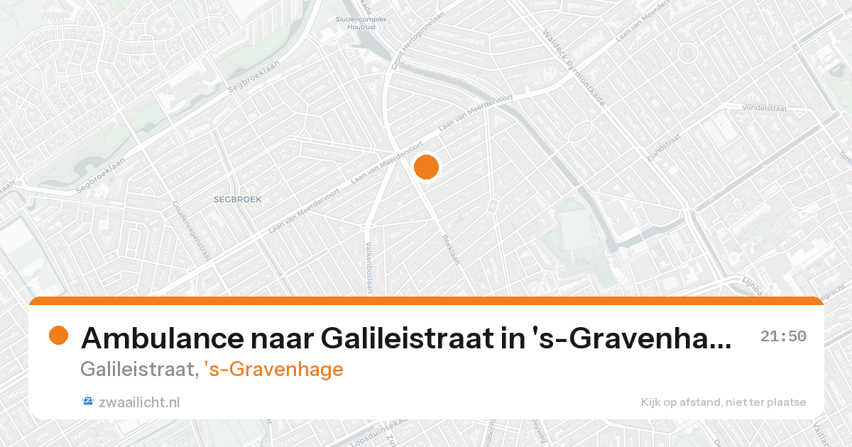 Ambulance naar Galileistraat in 's-Gravenhage — 20 aug 2026