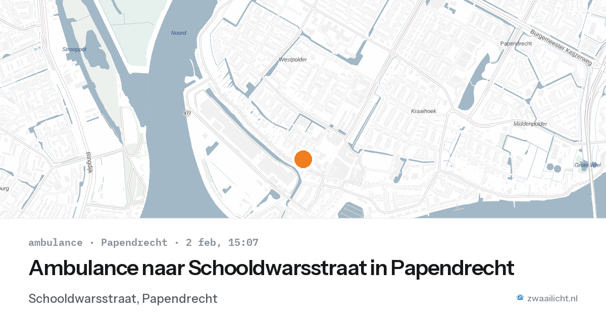 Ambulance naar Schooldwarsstraat in Papendrecht — 2 feb 2026