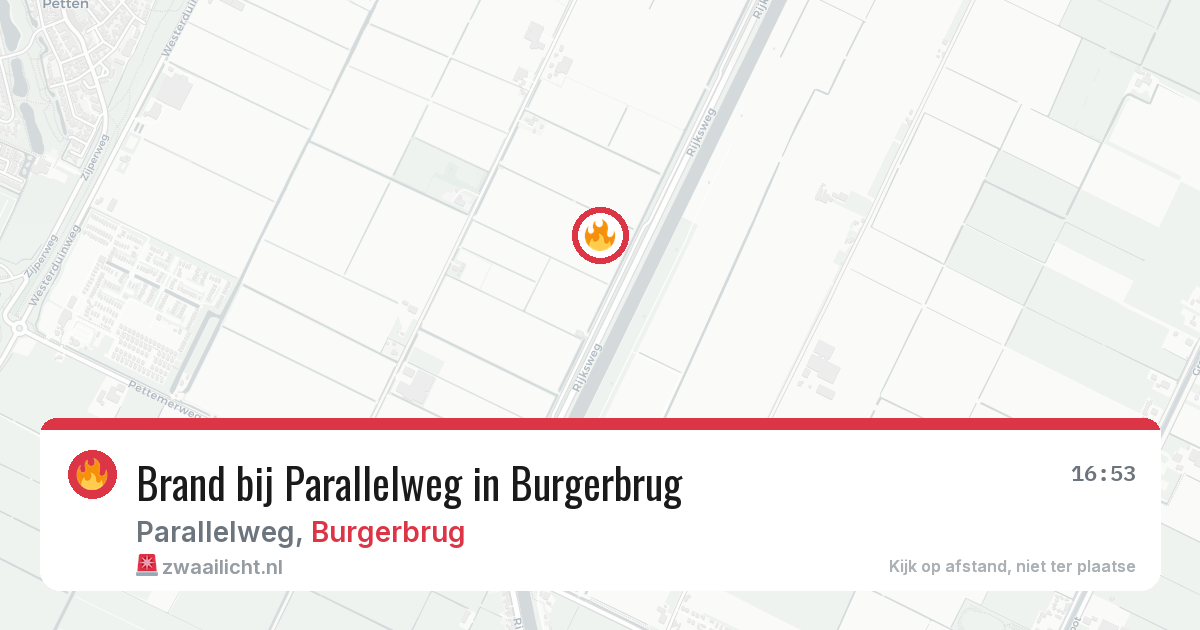 Brand bij Parallelweg in Burgerbrug — 14 aug 2026