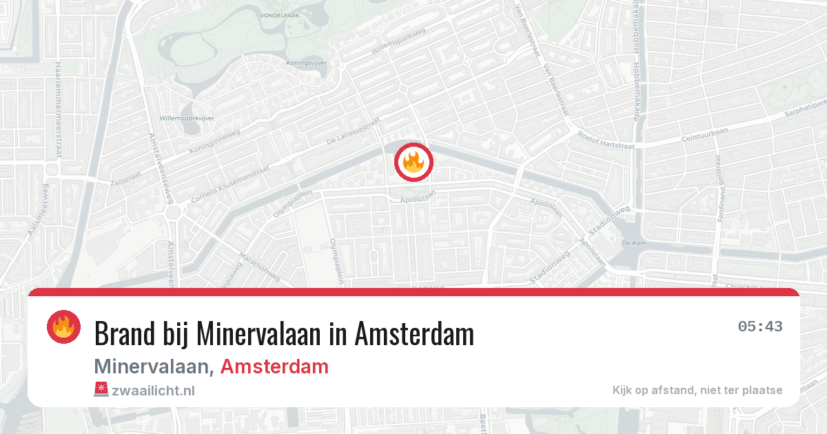 Brand bij Minervalaan in Amsterdam — 16 mei 2026