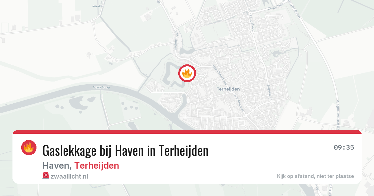 Gaslekkage bij Haven in Terheijden — 20 mei 2026