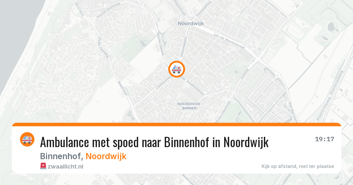 Ambulance met spoed naar Binnenhof in Noordwijk — 19 jul 2026