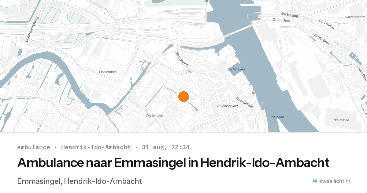Ambulance naar Emmasingel in Hendrik-Ido-Ambacht — 31 aug 2026