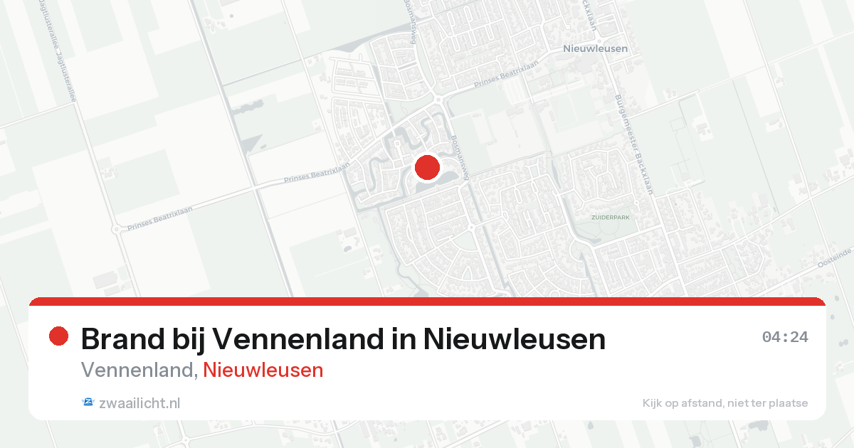 Brand bij Vennenland in Nieuwleusen — 9 aug 2026