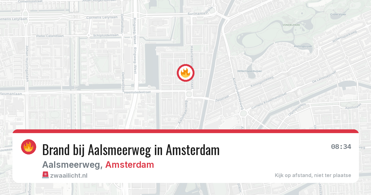 Brand bij Aalsmeerweg in Amsterdam — 17 jun 2026