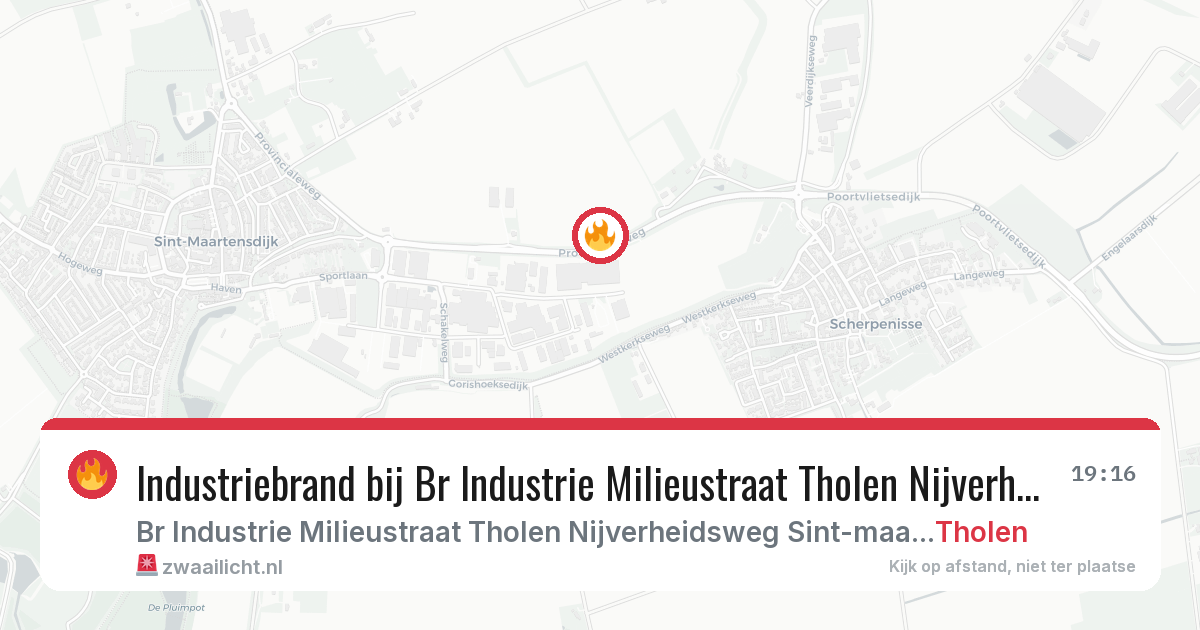 Industriebrand bij Br Industrie Milieustraat Tholen Nijverheidsweg Sint-maartensdijk in Tholen — 11 feb 2026