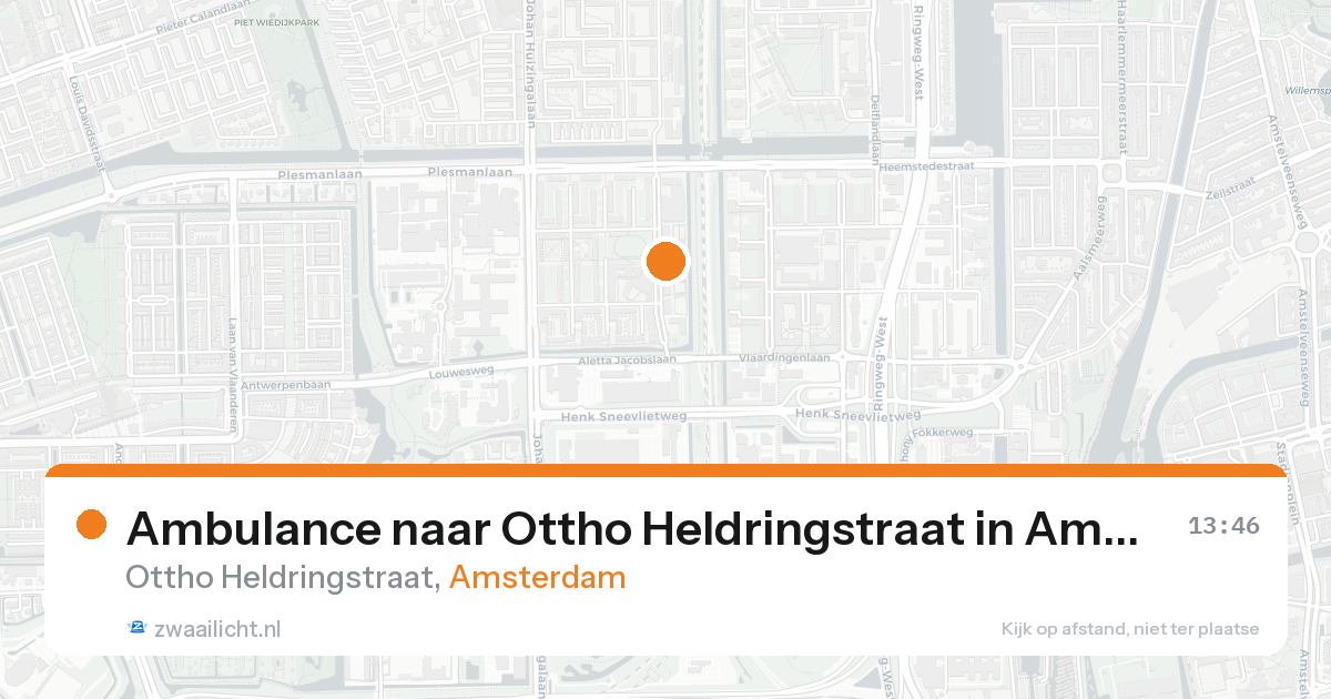 Ambulance naar Ottho Heldringstraat in Amsterdam — 6 jun 2026