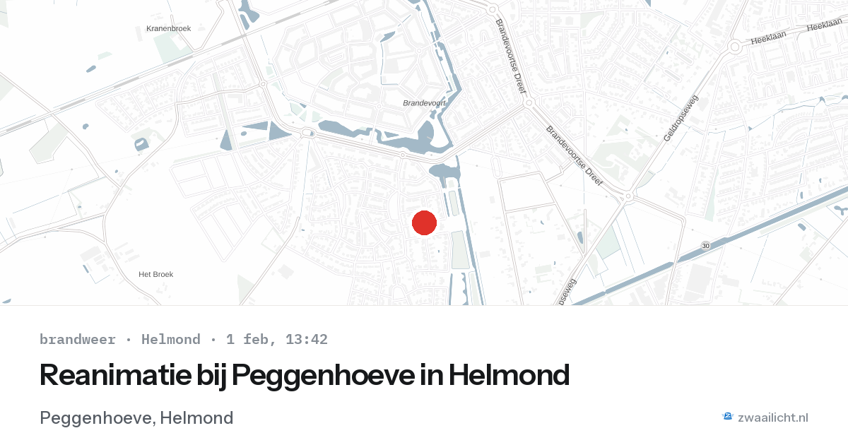 Reanimatie bij Peggenhoeve in Helmond — 1 feb 2026