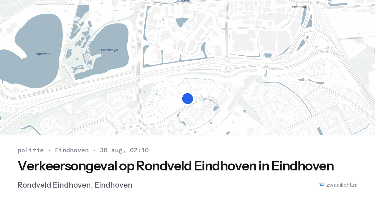 Verkeersongeval op Rondveld Eindhoven in Eindhoven — 30 aug 2026