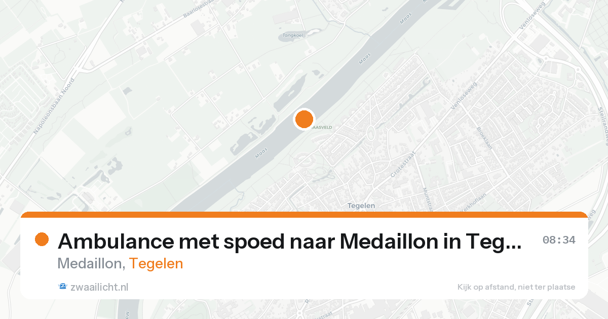 Ambulance met spoed naar Medaillon in Tegelen — 24 aug 2026