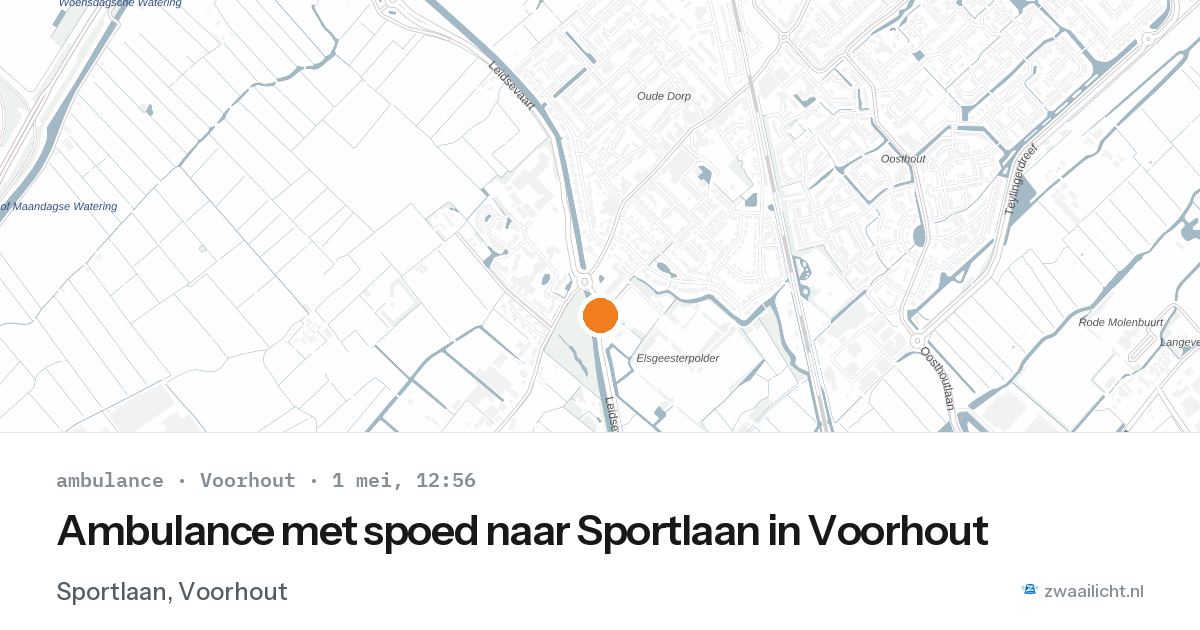 Ambulance met spoed naar Sportlaan in Voorhout — 1 mei 2026