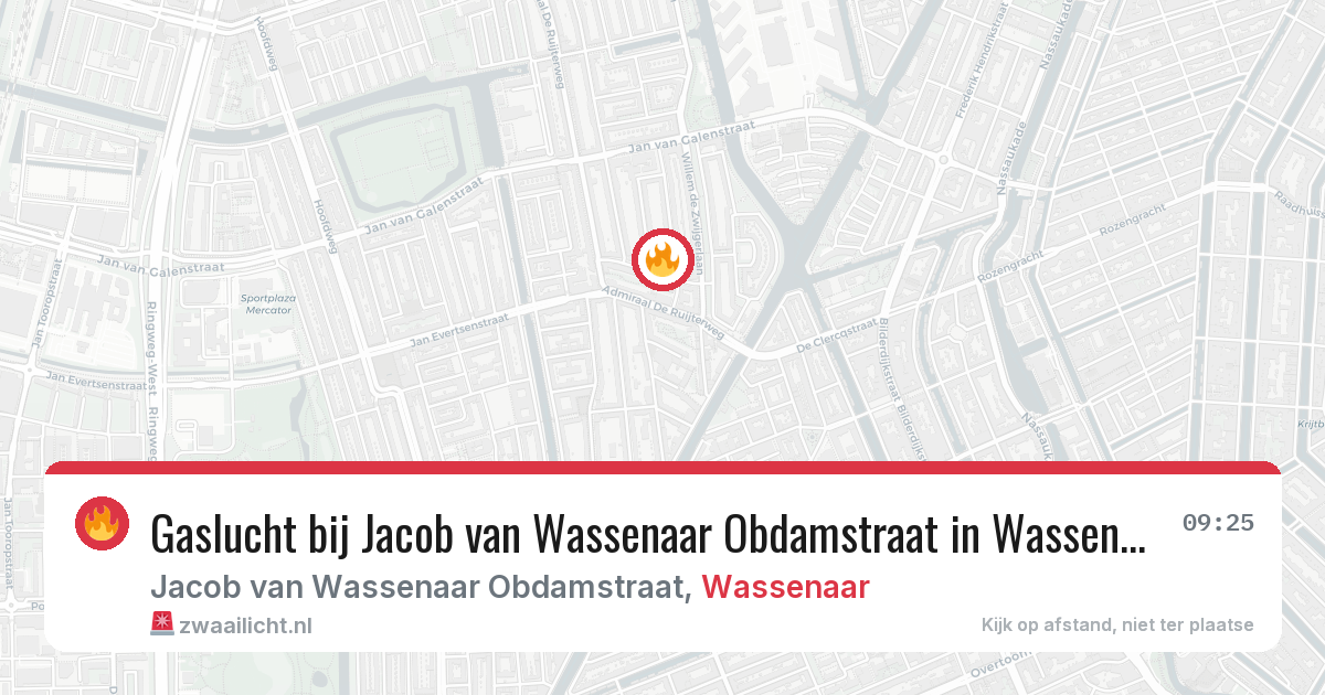 Gaslucht bij Jacob van Wassenaar Obdamstraat in Wassenaar — 22 apr 2026