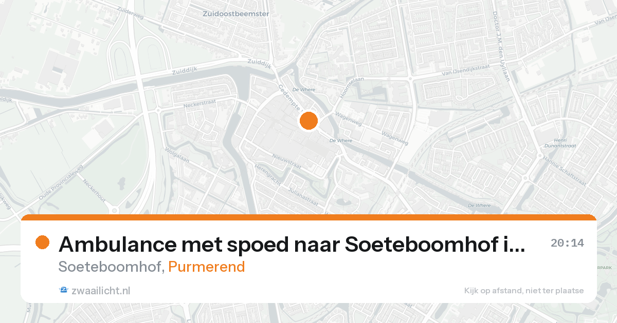 Ambulance met spoed naar Soeteboomhof in Purmerend — 18 aug 2026