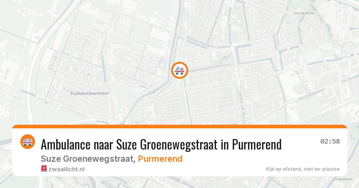 Ambulance naar Suze Groenewegstraat in Purmerend — 11 aug 2026