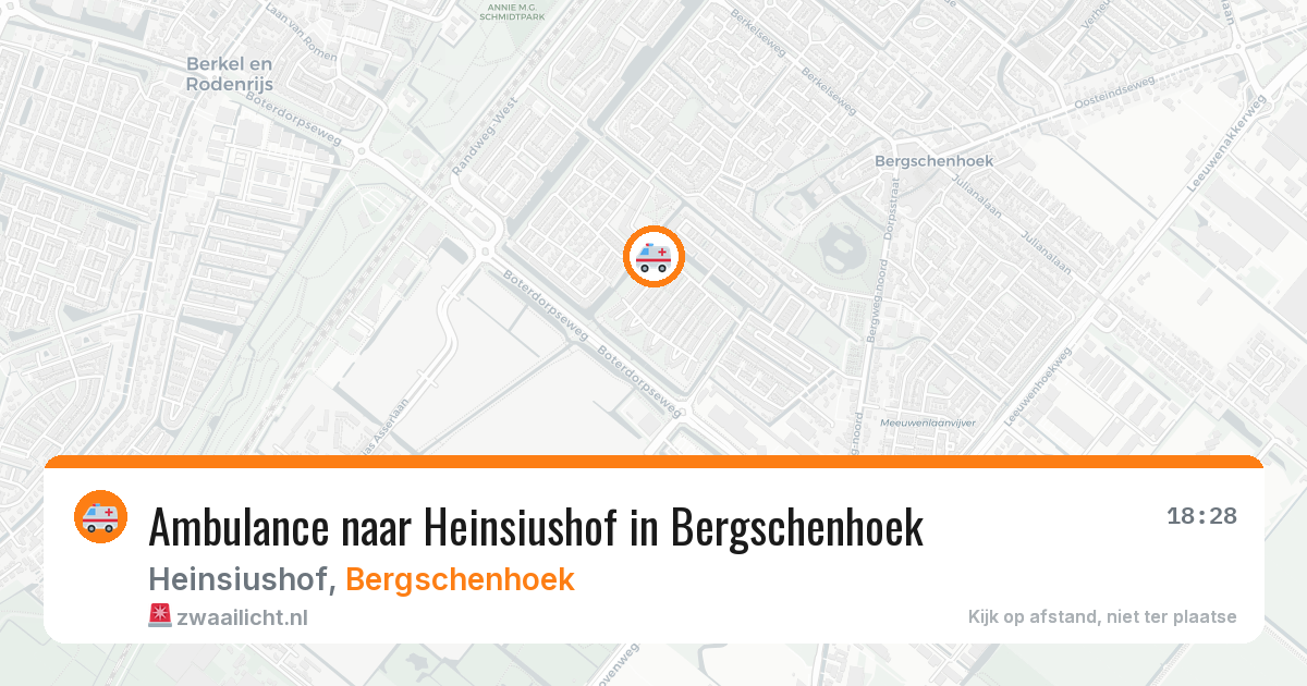Ambulance naar Heinsiushof in Bergschenhoek — 13 mei 2026