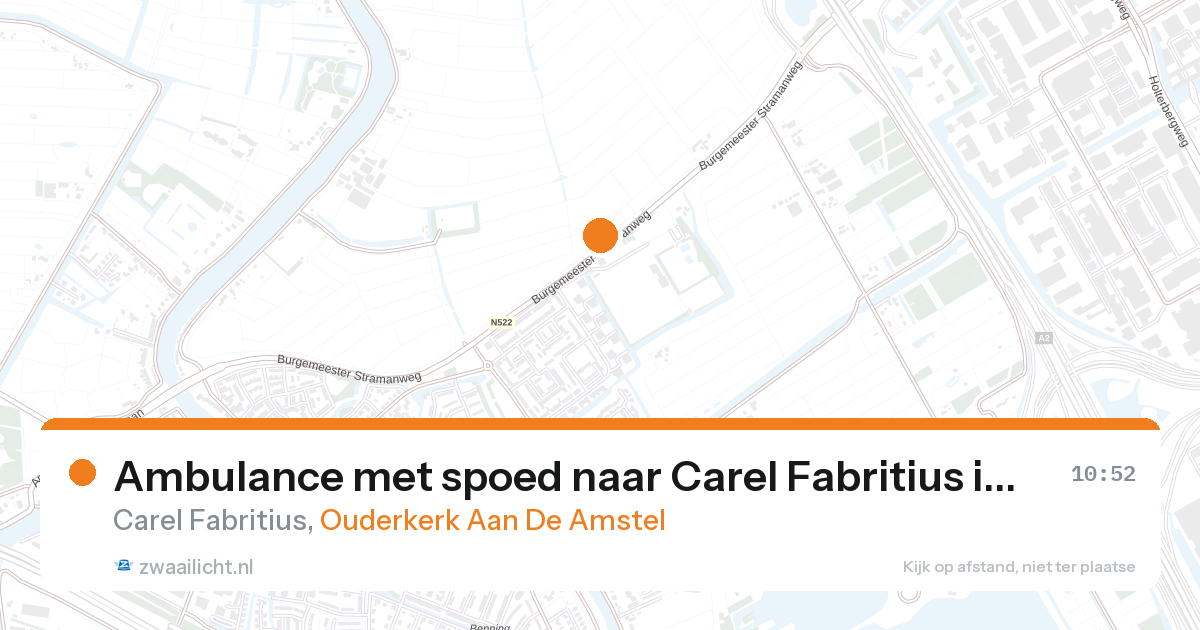 Ambulance met spoed naar Carel Fabritius in Ouderkerk Aan De Amstel — 28 aug 2026