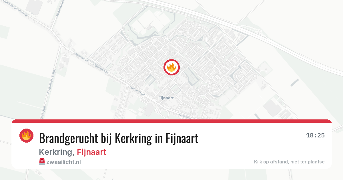Brandgerucht bij Kerkring in Fijnaart — 25 jun 2026