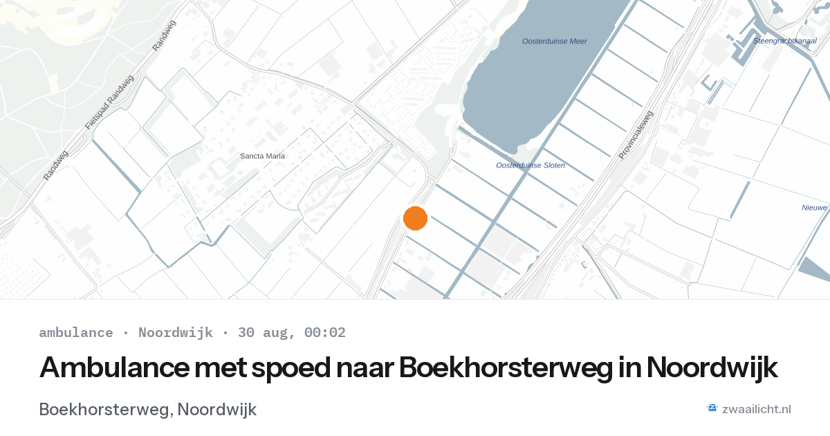 Ambulance met spoed naar Boekhorsterweg in Noordwijk — 29 aug 2026