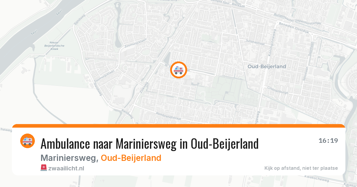 Ambulance naar Mariniersweg in Oud-Beijerland — 25 mei 2026