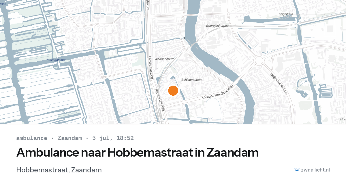 Ambulance naar Hobbemastraat in Zaandam — 5 jul 2026