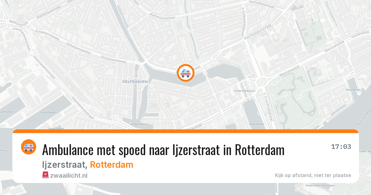 Ambulance met spoed naar Ijzerstraat in Rotterdam — 2 aug 2026