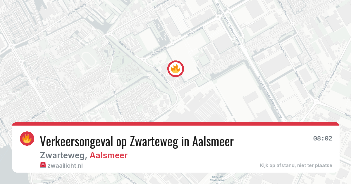 Verkeersongeval op Zwarteweg in Aalsmeer — 20 apr 2026