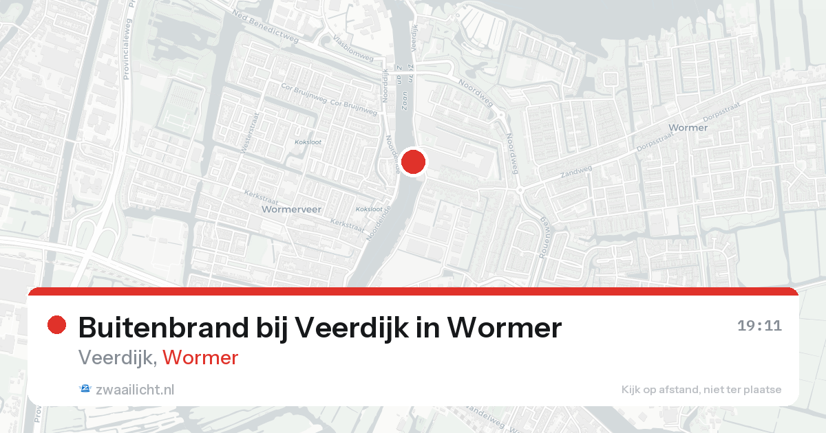 Buitenbrand bij Veerdijk in Wormer — 22 aug 2026