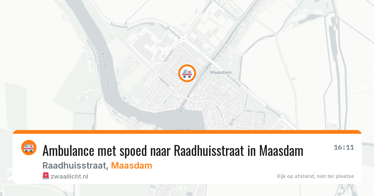 Ambulance met spoed naar Raadhuisstraat in Maasdam — 12 jun 2026
