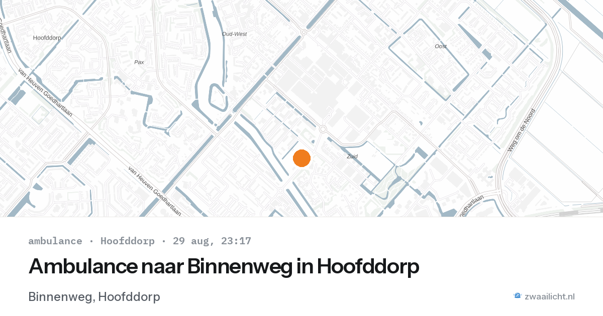 Ambulance naar Binnenweg in Hoofddorp — 29 aug 2026