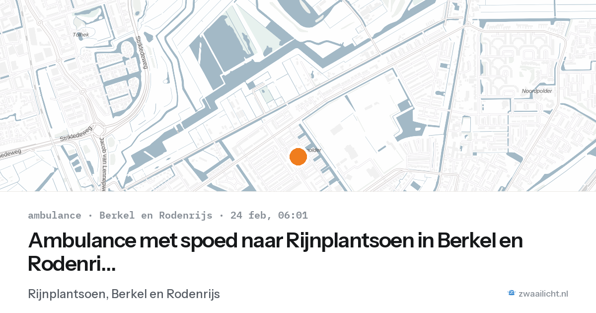 Ambulance met spoed naar Rijnplantsoen in Berkel en Rodenrijs — 24 feb 2026