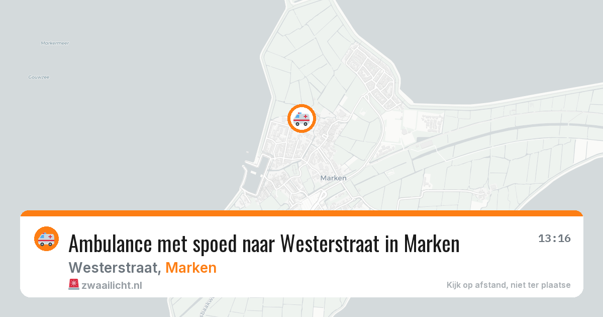 Ambulance met spoed naar Westerstraat in Marken — 26 jul 2026