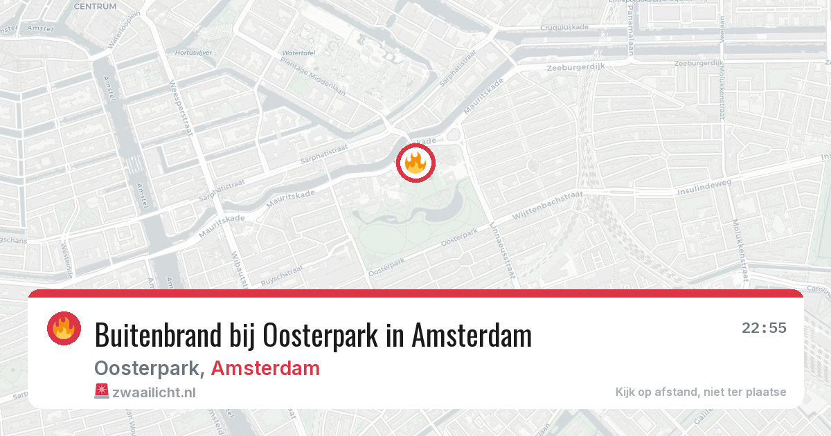 Buitenbrand bij Oosterpark in Amsterdam — 24 mei 2026