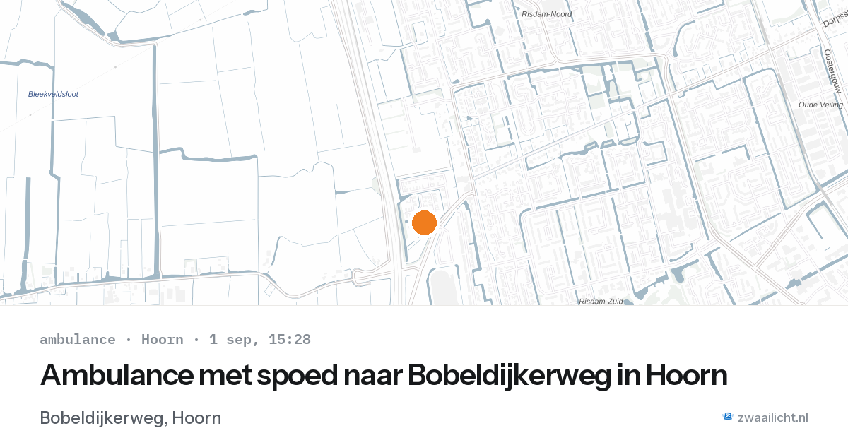 Ambulance met spoed naar Bobeldijkerweg in Hoorn — 1 sep 2026