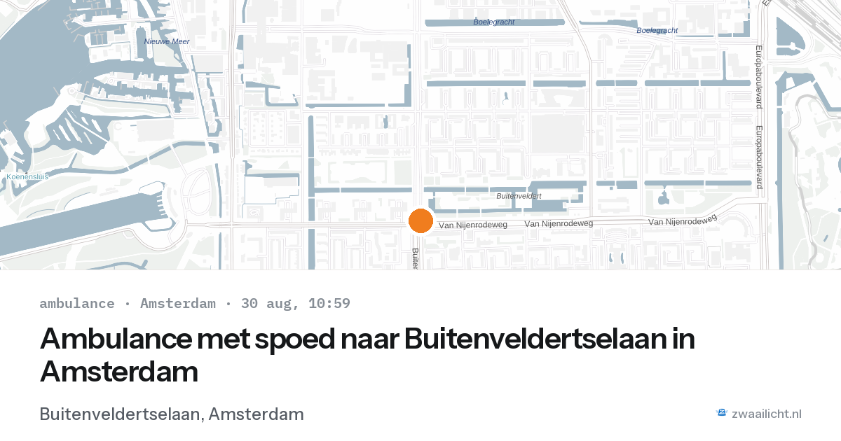 Ambulance met spoed naar Buitenveldertselaan in Amsterdam — 30 aug 2026