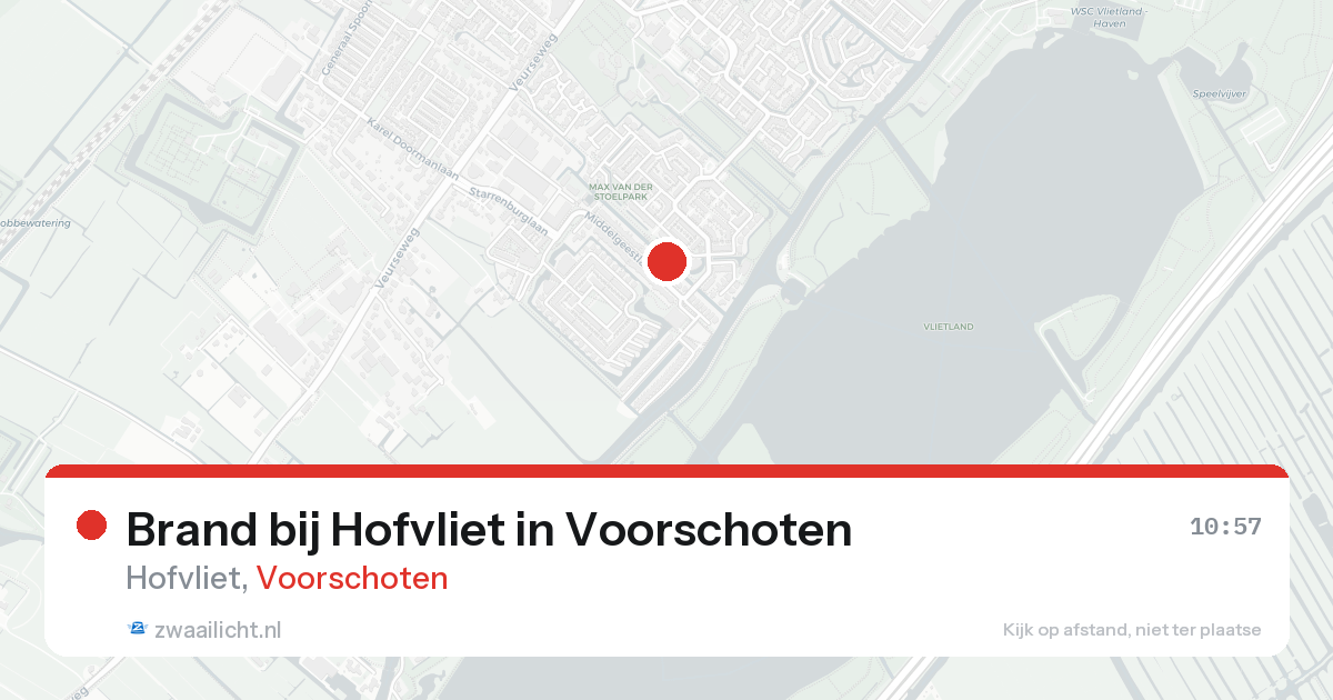 Brand bij Hofvliet in Voorschoten — 23 aug 2026